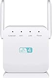 WLAN Repeater, WLAN Verstärker 300Mbit/s 2,4GHz WiFi Range Extender, Fast-Ethernet Port, EU Stecker, Mini WLAN Verstaerker Receiver Kompatibel mit Allen WLAN Geräte