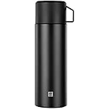 Zwilling Thermo Isolierflasche, Integrierte Tasse, Thermokanne, Doppelwandisolierung, 1 L, Höhe: 28, 1 cm, Schwarz