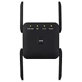 WLAN Verstärker WLAN Repeater, Dual WLAN Dual Band 1200 Mbit/s (867 MBit/s 5 GHz + 300 MBit/s 2.4 GHz) with 1 LAN Port 4 Antenna WLAN Amplifier Mode AP Mode Compatible with All WLAN Devices