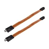 Leehitech 2xSAT Fensterdurchführung F-Stecker ohne bohren Flachkabel 31,5cm vergoldet Koaxialkabel extrem flach 0,3mm Antennenkabel Fenster Tür Wohnwagen Camping TV F Typ Kupplung Kabel-Gelb