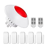 TOWODE Home Alarm Sicherheitssystem 8-teiliges Set, 110 dB Wireless Alarmanlage für Schuppen, Garage, Haus, Sicherheitsalarm mit LED-Licht und Fernbedienung, Türfensteralarmsensor, IR-Bewegungsmelder