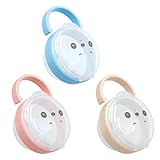 3Pcs Schnullerbox für Baby,Schnullerbox Junge Mädchen,Schnulleraufbewahrung Box für Baby,Schnullerbox Tragbar,Schnuller Box Staubdicht,Schnuller Vorratsbehälter,Transparent Staubdicht Box