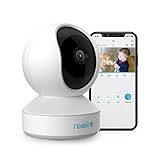 Reolink WLAN IP Kamera Indoor Schwenkbar, Überwachungskamera Innen Handy 3MP HD mit 2,4 GHz WLAN, 355° Schwenk- / 50° Neigung, Zwei-Wege-Audio, IR-Nachtsicht und Bewegungserkennung, E1