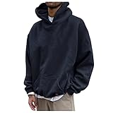 MKIU9 Herren Kapuzenpullover Warm Kapuzenjacke mit Kapuze Fleece Innenseite Kapuzenpulli Kapuzenpullover Freizeit Classic Sweatshirt Langarmshirt Softshelljacke Pulli Passform Warmes Blusen Tops