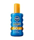 NIVEA SUN UV Dry Protect Sport Sonnenspray LSF 50 (200 ml), 100% transparenter Sonnenschutz, schweißresistente & extra wasserfeste Sonnencreme