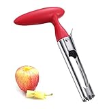 STOUCLA Apfelentkerner,Edelstahl Apple oder PearEntkerner Entferner, Core Entferner Werkzeug für Home & Küche mit scharfer gezackter Klinge Angle Handle(Rot)