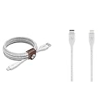 Belkin DuraTek Plus Lightning-/USB-A-Kabel mit Band (3 m) weiß & Boost Charge USB-C-Kabel mit Lightning Connector und Band (mit DuraTek hergestellt) – USB-C-/Lightning-Kabel 1,2 m - Weiß