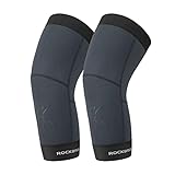 ROCKBROS Fahrrad Armlinge/ Beinlinge Winter Thermo Armwärmer/ Beinwärmer Rutschfest Arm Sleeves und Knieschutz für Radfahren, Laufen, Basketball Herren/Damen S-3XL (1 Paar)