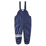 umkaumka Regenhose Mädchen und Jungen, Fleece gefütterte Kinder Latzhose Gr.86, Matschhose, Regenlatzhose gefüttert mit Reflektoren (86)