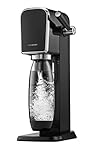 SodaStream Wassersprudler Art mit CO2-Zylinder und 1x 1L spülmaschinenfeste Kunststoff-Flasche, Höhe 44cm, Schwarz, 44 cm