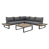 NATERIAL - Gartenmöbel-Set SAN Diego - Gartenlounge - 5 Personen - Sitzgruppe Garten - Aluminium - Anthrazit - Eukalyptus - Lounge Set