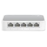 TP-Link TL-SF1005D 5-Port Fast Ethernet-/Netzwerk-/Lan Switch (10/100Mbit/s, automatische Geschwindigkeits- und Duplexanpassung, Plug-und-Play, Auto-MDI/MDIX, lüfterlos) weiß