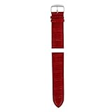 Qualitätshandschlaufe, weiches Band, Schweißband, Stahlschnalle, 18 mm Leder, hohe Herrenuhr BI610 (1-Red, One Size)