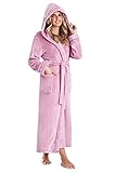 CityComfort Bademantel Damen Flauschig, Morgenmantel Damen, Fleece Bademäntel für Damen, S-XL (Orchidee, L)