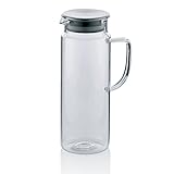 Kela 11397 Saftkrug aus Glas, Edelstahl-Deckel, 1,0 l, Pitcher