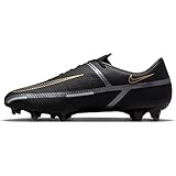 Nike Unisex Phantom Gt2 Academy Fg/Mg Sneaker, Black MTLC Dark Grey Metallic Gold, 44.5 EU