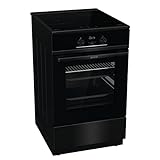 Gorenje GEIT 5C60BPG Elektro-Standherd mit Induktionskochfeld, 50 cm, 70 Liter, Kindersicherung, Schnellaufheizung, AirFry, Pizzamodus 300°C, Teleskopauszüge, AquaClean, BridgeZone, schwarz