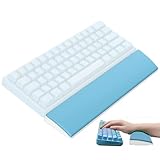 Blau Handgelenkauflage zum 60% Mini Kompakt Mechanische Wireless Bluetooth 5.1 Beleuchtet Gaming PC Tastatur Ergonomisch Memory Foam Faux Leder Wrist Rest Anti Skid Gummi Basis weich für game office