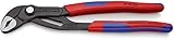 KNIPEX 87 02 250 SB Cobra Hightech-Wasserpumpenzange grau atramentiert mit schlanken Mehrkomponenten-Hüllen (in SB-Verpackung), Mehrfarbig, 250 mm