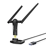 BrosTrend AC1200 USB WLAN Stick, WiFi Adapter für Desktop Laptop PC mit Windows 11/ 10 /8/7 hohe Reichweite, Dual-WLAN bis zu 867 Mbit/s 5 GHz, 300 Mbit/s 2,4 GHz, mit Zwei 5 dBi-Antennen, USB3.0