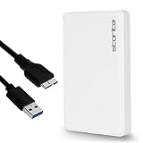 Storite Externe Festplatte 500 GB HDD USB3.0 Ultrafast Slim Datensicherung Speichererweiterung – Tragbare Festplatte kompatibel für Mac, Laptop, PC, Xbox, Xbox One, PS4 (Weiß)