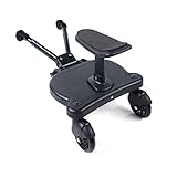 Buggy Board für Kinderwagen, Universal Kiddy Board Buggyboard mit Sitz 360 Grad Stabiles Zweirad für Kinder von 2–6 Jahren (25 kg)