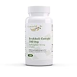 Vita World Brokkoli Extrakt 500mg aus Brokkolisprossen 100 Kapseln - hochdosiert mit 50mg Sulforaphan pro Kapsel - vegan und frei von Zusatzstoffen - Deutsche Apotheker Herstellung