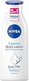 NIVEA Express Body Lotion (400 ml), leichte, schnell einziehende Körperlotion, feuchtigkeitsspendende Körpercreme mit Meeresmineralien und NIVEA Tiefenpflege Serum