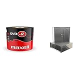 Maxell 275733 DVD-R Rohlinge (16x Speed, 4,7GB, 100er Shrink) 100 Disk - Shrink Wrapped & MediaRange BOX21-M Leerbox für CD (50-er Stück) schwarz