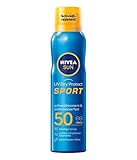 NIVEA SUN UV Dry Protect Sport Sonnenspray LSF 50 (200 ml), 100% transparenter und erfrischender Sonnenschutz, schweißresistentes & extra wasserfestes Sonnenspray