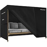 MEELOTOP Hollywoodschaukel Abdeckung 3-4 Sitzer, Gartenschaukel Abdeckplane Wasserdicht Schutzhülle Strandkorb Winterfest, Schwerlast Reißfest 600D Oxford Gewebe Schutzhülle - Schaukel 217x127x172cm