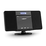 oneConcept V-13 Kompaktanlage - Stereoanlage mit UKW-Radiotuner, Mini HiFi Anlage mit LCD-Display, CD, MP3, USB, AUX-In, Wecker, inkl. Fernbedienung, Wandmontage möglich, ohne Bluetooth, schwarz