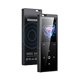 DODOSOUL 64GB MP3-Player, Musikplayer mit Bluetooth 5.2, Shuffle, Single Loop, UKW-Radio, Eingebauter HD-Lautsprecher, Diktiergerät, Mini-Design, HiFi-Sound, Ideal für Sport, Kopfhörer Inklusive