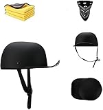 Sommer Retro Motorrad Halbhelm ECE Zertifiziert, Retro Halbhelm - Baseball Cap Style,Moped ATV Helm,Für Roller Moped Baseball Cap Herren und Damen Street Cruiser Jet Style D,M(54-55)