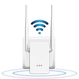 WLAN Repeater, WLAN Verstärker 300Mbit/s 2,4GHz WiFi Range Extender Booster Kompatibel Repeater/AP/Router Modus WiFi Booster Mit LAN-Port Funktion/WPS Taste, Kompatibe Allen WLAN Geräte, EU Stecker