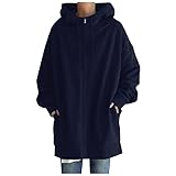 Damen Kunstpelz Jacke Frauen Casual Funktionsjacke Pullover Innenfleece Jacke Klassische Mittellange Parka Kunstpelz Kapuzen Mäntel Jacke Klassische Mittellange Parka Kunstpelz Kapuzen Mäntel