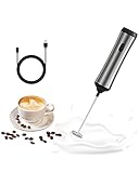 Homradise Milchaufschäumer Elektrisch, USB Wiederaufladbar Elektrischer Milchaufschäumer Stab Manuelle Handlicher Milchschäumer für Kaffee, Latte, Cappuccino, Macha, Macchiato