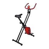 Yongdu Magnetischer Heimtrainer X-Bike mit Pulsmessung, Beintrainer, Ergometer Heimtrainer, Pedaltrainer, Excercise Bike, Trainingsgeräte Für Das Ausdauertraining, Schwarz Rot