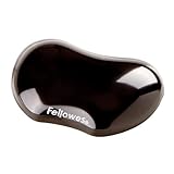 Fellowes Handballenauflage Crystals - Flexible Handgelenkauflage mit weicher Gelfüllung - kompakt - für Büro, Zuhause, Gaming und unterwegs - abwaschbar - schwarz