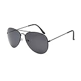 Sonnenbrille Herren Damen Retro Doppelte Metallbrücken Polarized Linse Sonnenbrille für Herren Damen Metall Polarisiert Runde Sonnenbrille Damen Herren Unisex Runde verspiegelt (D)