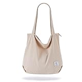 KALIDI cord Tasche Damen Umhängetasche mit Reißverschluss,Groß Shopper Tasche Tote Bag Handtasche Schultertaschen für Arbeit Büro Reisen Einkaufen Schule und Alltag