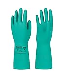 LANON 3 Paar Chemikalienbeständige Handschuhe, rutschfest, Chemikalienschutzhandschuhe, beständig gegen starke Säuren, Alkalien, Latexfrei, Arbeitsschutzhandschuhe, Grün, XL/10