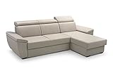 NJDT Beige Ecksofa mit Bettkasten Modern Verstellbare Polsterecke Sofa Couch