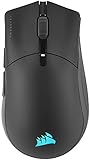 Corsair SABRE RGB PRO WIRELESS CHAMPION SERIES, Ultraleichte Kabellose FPS/MOBA-Gaming-Maus (SLIPSTREAM WIRELESS-Technologie, Optischer CORSAIR MARKSMAN-Sensor mit 26.000 dpi) Schwarz