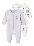 NAME IT Baby - Mädchen Nbfnightsuit 2p Zip Orchid Fairy Noos Schlafanzug, Orchid Petal, 104 EU