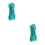 eexuujkl 2 Satz von Headwraps Helle Farbe Piratenhut Muslim Style Turban hellblau