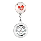 Krankenschwesteruhr Avaner Pflegeruhr Analog Quarzwerk FOB Ansteckuhr mit Pin/Clip Arzt Doktor Medical Taschenuhr aus Silikon