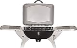 DRULINE 50mbar - GASGRILL - Grill BBQ - Tischgrill - CampingGrill Klappgrill - BalkonGrill - PartyGrill - Kleiner Grill für den flexiblen Einsatz auf Festivals, auf Terrasse/Balkon oder Picknick Silber/Schwarz