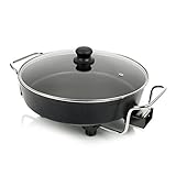 Princess Multi Wonder Chef Elektropfanne - 35cm Ø Bratfläche, 5,4 Liter Fassungsvermögen, 1800 Watt, regelbare Heizstufe, inkl. 2 Holzspatel, 0,9 m Kabelzuleitung, 162367, schwarz, 01.162367.01.500