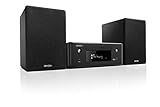 Denon CEOL N-10 Kompaktanlage, HiFi Verstärker, CD-Player, Internetradio, Musikstreaming, HEOS Multiroom, Bluetooth & WLAN, Alexa Kompatibel, 2 Optische TV-Eingänge, mit Lautsprecher, schwarz